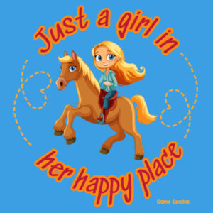 Just a girl in her happy place - Cloke Kids Outline Tee Design