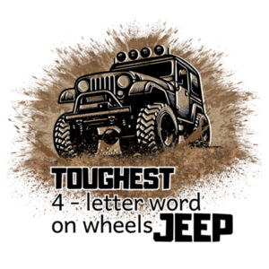 Toughest 4 - letter word on wheels JEEP - Coaster - Square Hardboard Design