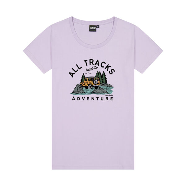 All Tracks Lead to Adventure - Cloke Womens Silhouette Tee Thumbnail