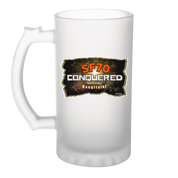 SF70 Conquered - Frosted Glass Beer Mug Thumbnail