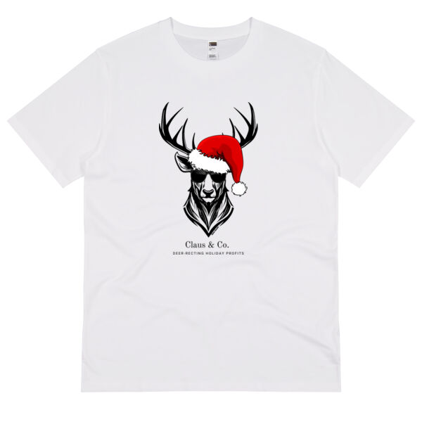 Claus and Co. Deer-recting Holiday Profits - Thread Project Unisex Summer Tee Thumbnail