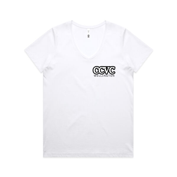 CCVC Black Print - AS Colour Womens Maple V Neck Tee Thumbnail