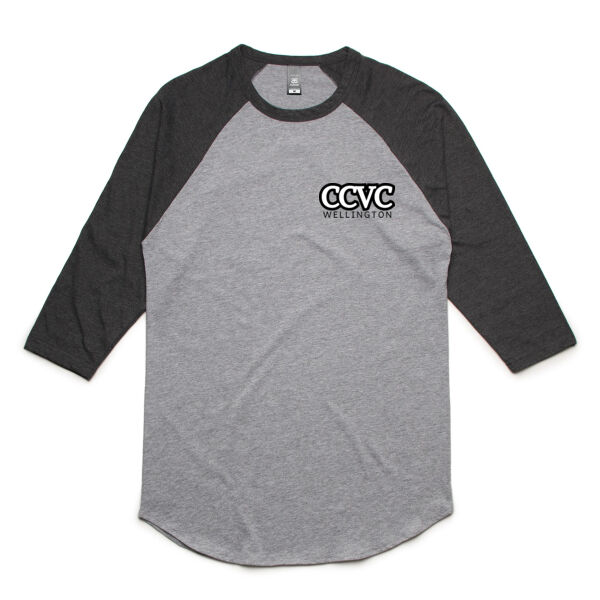 CCVC Black Print - AS Colour Mens Raglan Tee Thumbnail