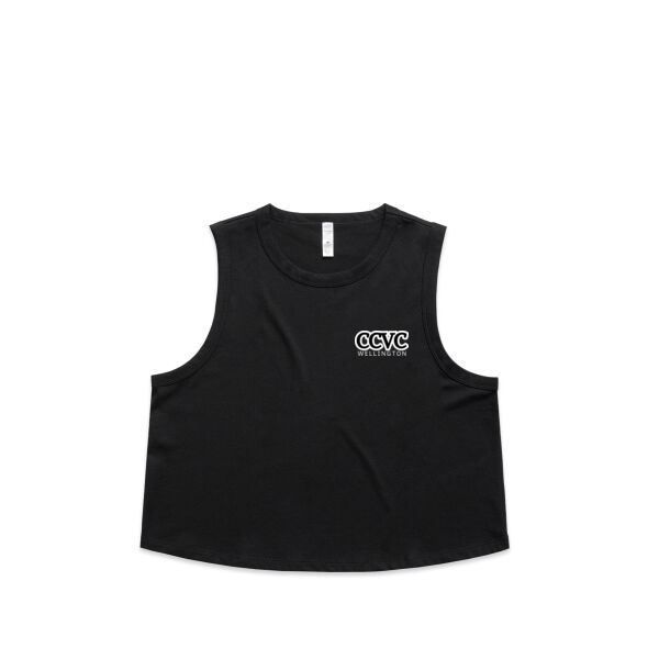 CCVC White on Black - AS Colour Womens Martina Crop Tank Thumbnail