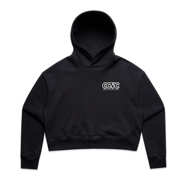 CCVC White on Black - AS Colour Womens Relax Crop Hood Thumbnail