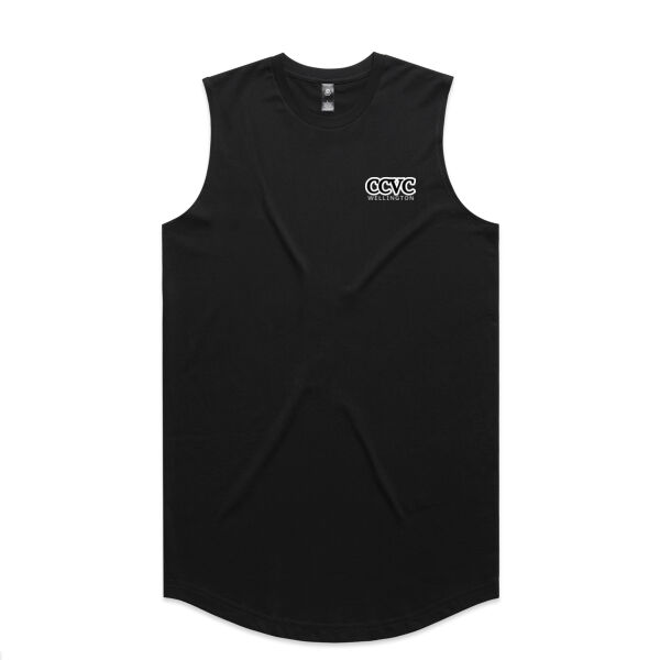 CCVC White on Black - AS Colour Mens Staple Curve Tank Thumbnail
