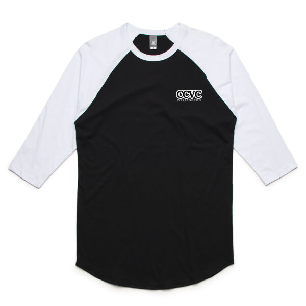 CCVC White on Black - AS Colour Mens Raglan Tee Thumbnail