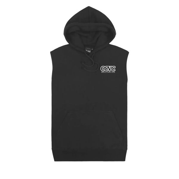 CCVC White on Black - Cloke Sleeveless Pullover Hoodie Thumbnail