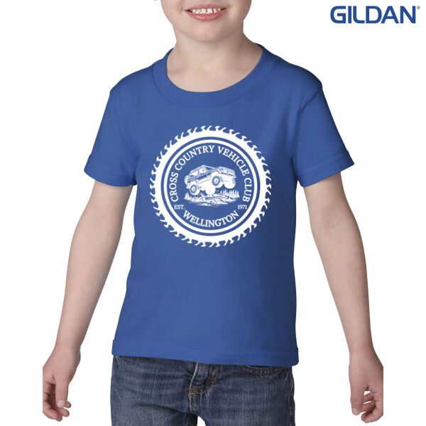 CCVC Wheel Print White on Black - Front of garment - Gildan Toddler Heavy Cotton T-Shirt Thumbnail